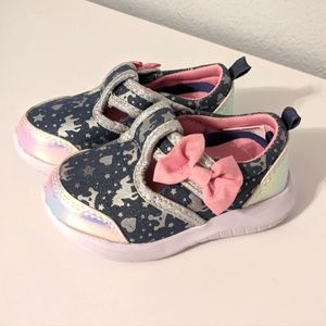 3/$30 Brand New Athletic Works Pink Unicorn Bow Sparkle Size 5 Baby Shoe